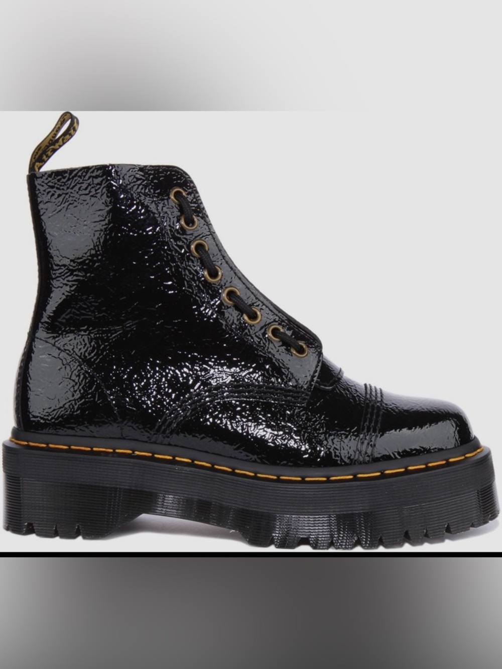 Dr. Martens Sinclair Black Patent Platform Lace-Up Boot